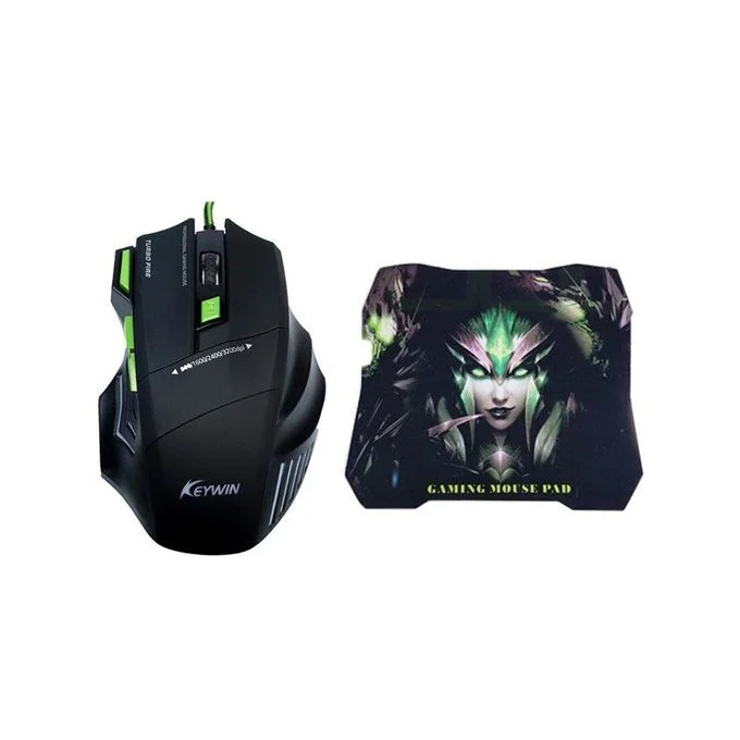 Souris gamer avec tapis Keywin X7 7D
