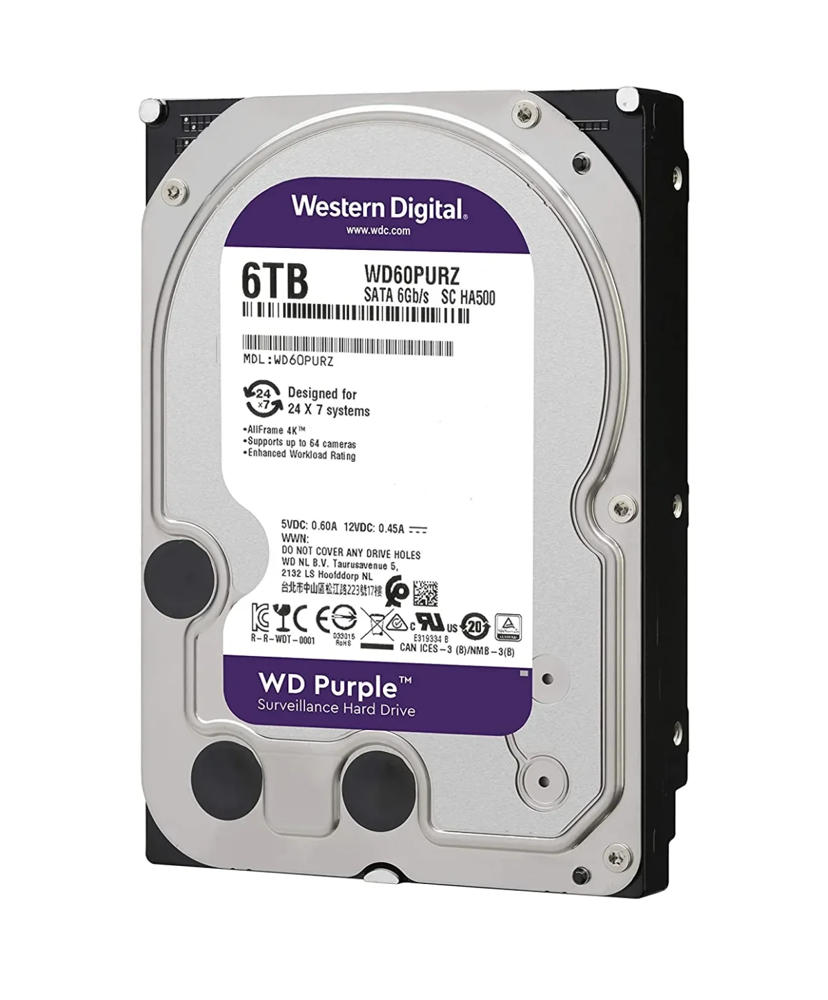 Disque dur interne 3.5" Western Digital Purple 6 To